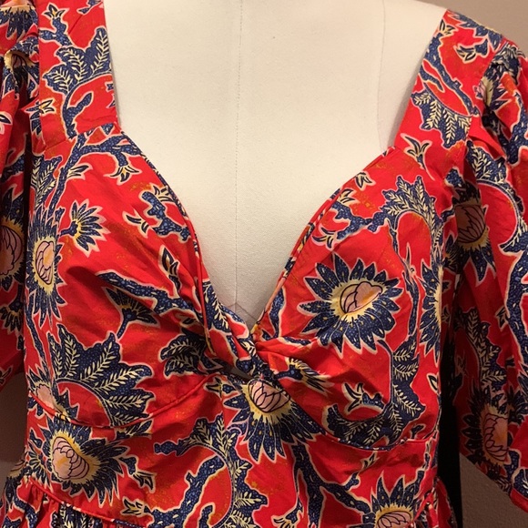 House of Harlow 1960 Women’s Red Floral Knot Tie Dress size XL - Picture 3 of 14